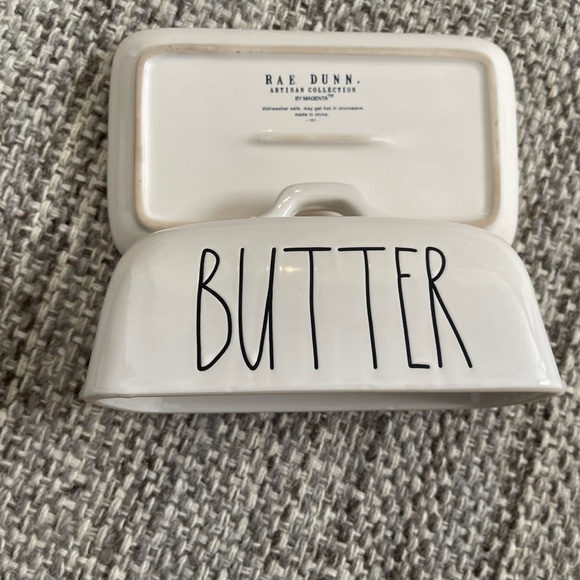 Rae Dunn ceramic butter dish with lid cream color kitchen cooking dishes - Picture 3 of 5
